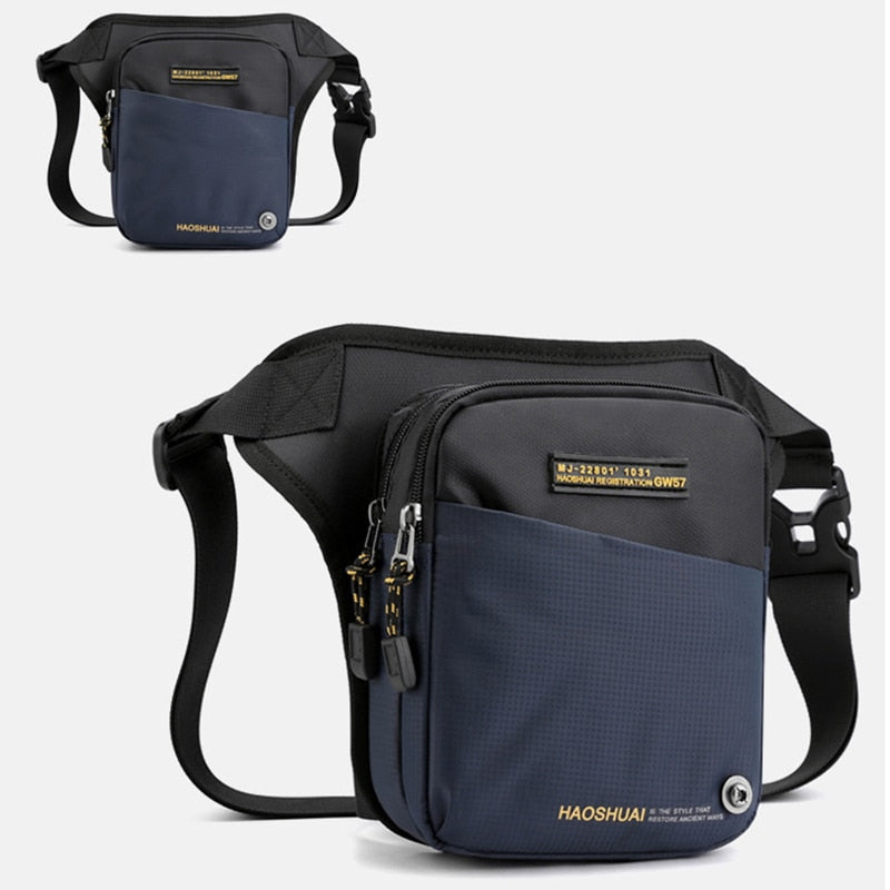Men Nylon Drop Leg Bag Fanny Pack for Motorcycle Rider Travel Assault Male Messenger Cross Body Waist Pack Hip Belt Thigh Bag