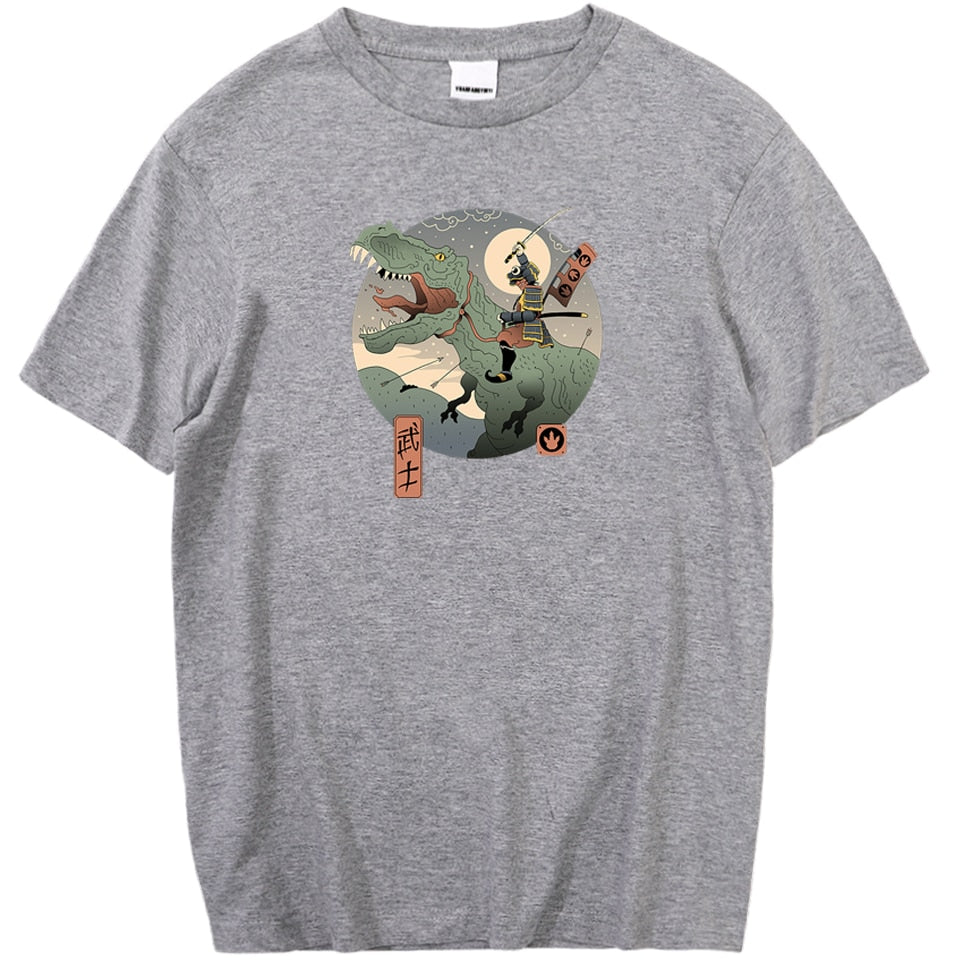 Dinosaur Personality Printing T Shirt Mens Summer Japanese Anime Man T-Shirt Harajuku Fashion Tops Korean Casual Streetwear