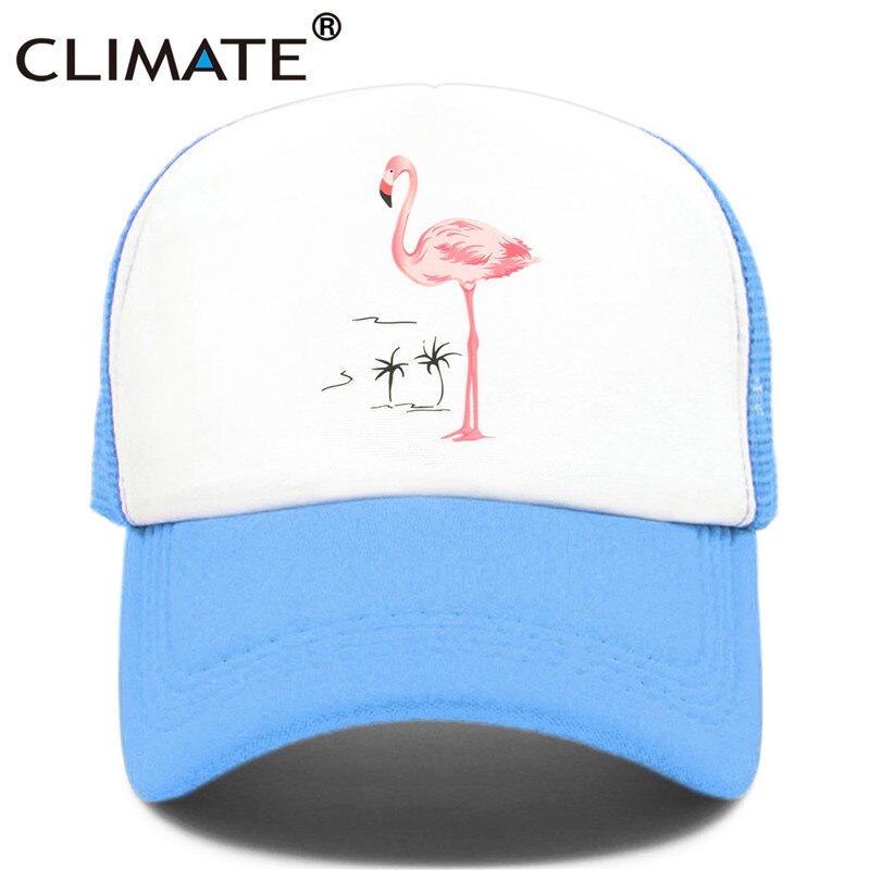 CLIMATE Flamingo Cap Girls Women Hat Pink Rose Cap Cute Lovely Summer Caps Hat Hip Hop Mesh Baseball Caps Hat for Women