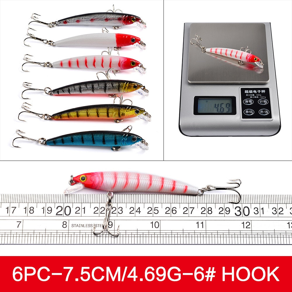 Minnow Crankbaits Tackle Fishing Lure Kit Baubles Hard Bait Artificial Spoonbait Set Of Wobblers For Pike Trolling Carp Mixed