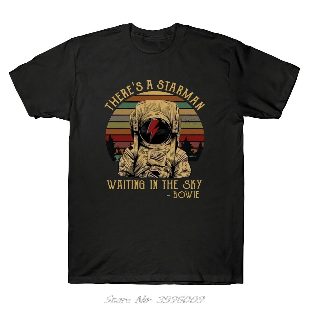 David Bowie There'S A Starman Waiting In The Sky Vintage Men'S T Shirt  Summer