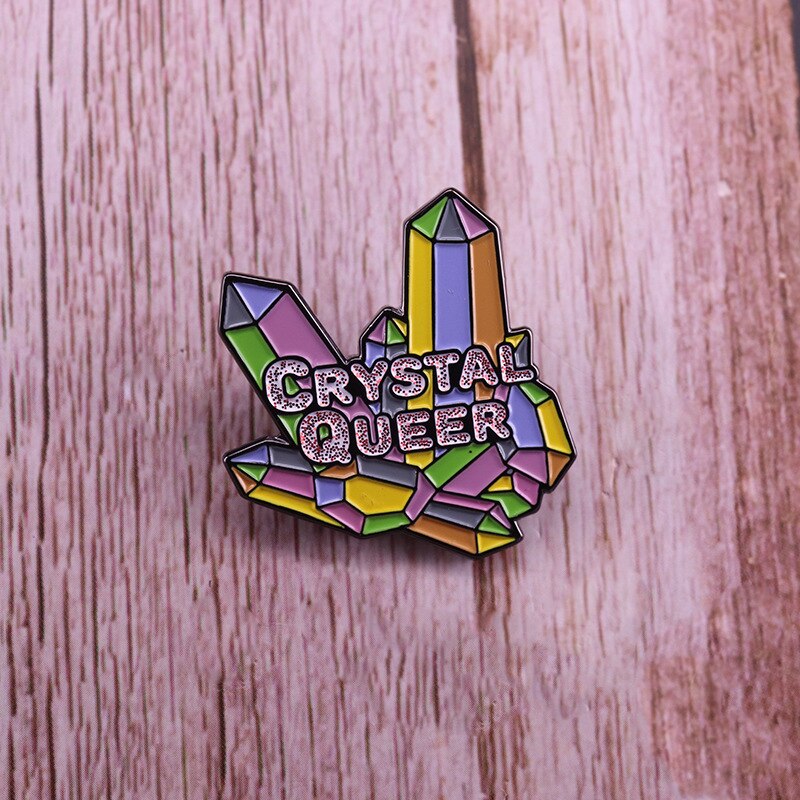 Crystal cluster glitter brooch badge pastel art brooch