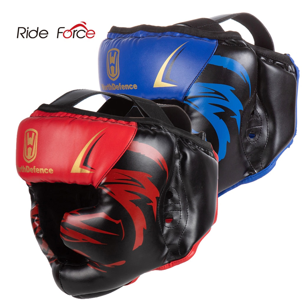 Ride Froce  Kick Boxing Helmet Men Women PU Karate Muay Thai Guantes De Boxeo Free Fight MMA Sanda Training Adult Kid Equipment
