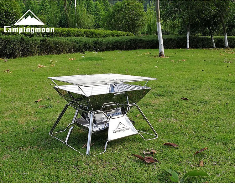 Portable Folding BBQ Grill Stove Campingmoon MT-2 Camping Barbecue Stove 34x35cm