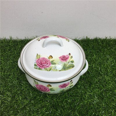 Enamel Pot for Cooking Casserole Enamel Ceram Kitchen Pot 1-4 Litre 5 Pots Set