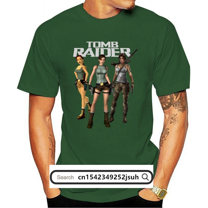 Camiseta masculina de manga curta tshirt lara croft tomb raider t