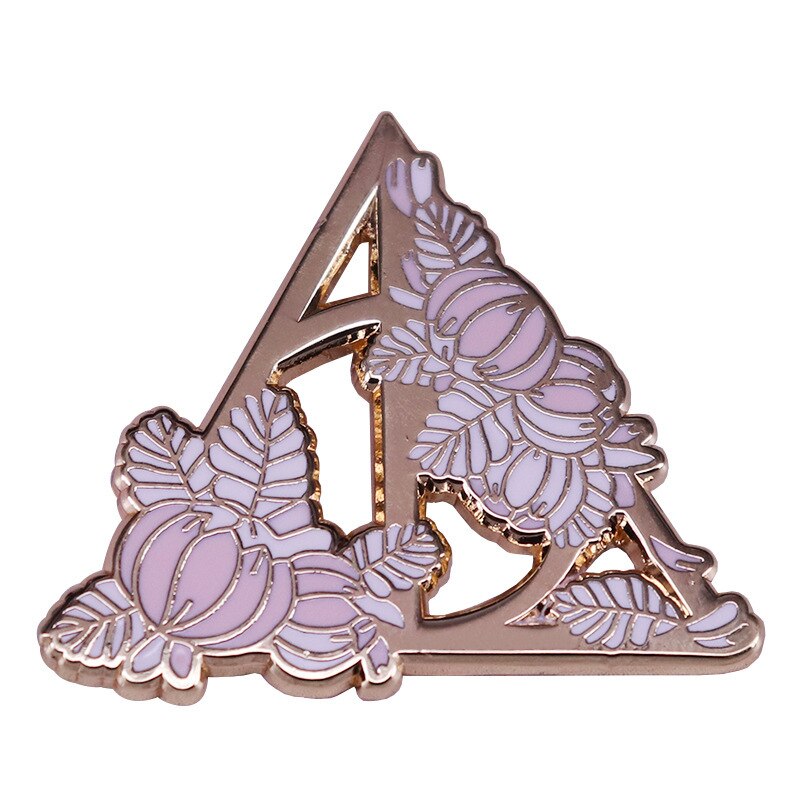 Beautiful Flower Deathly Hallows Brooch Magic Witchcraft Badge