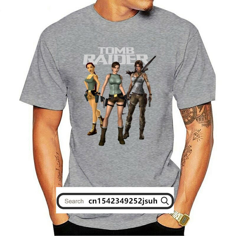 Camiseta masculina de manga curta tshirt lara croft tomb raider t