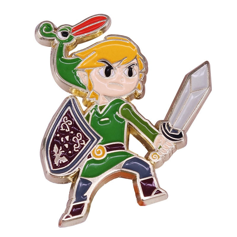 Cool cartoon cute link brooch