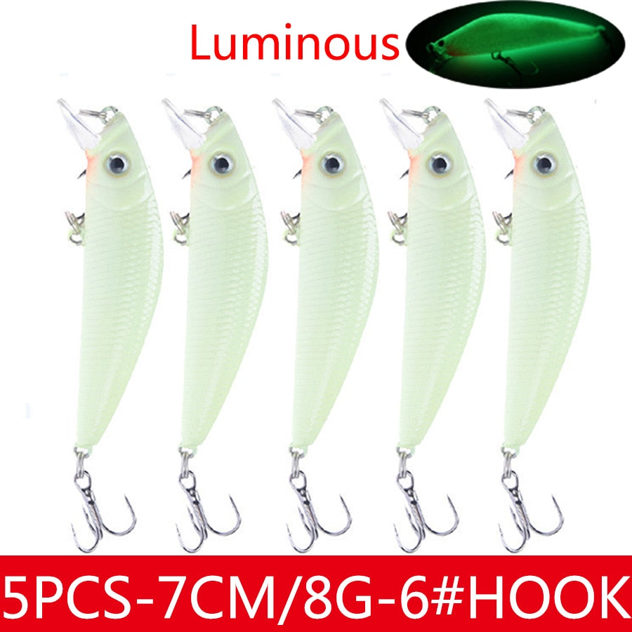 Minnow Crankbaits Tackle Fishing Lure Kit Baubles Hard Bait Artificial Spoonbait Set Of Wobblers For Pike Trolling Carp Mixed