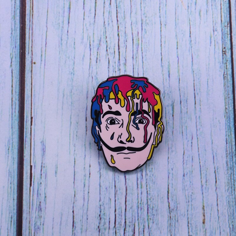 Salvador Dali Brooch Art Badge