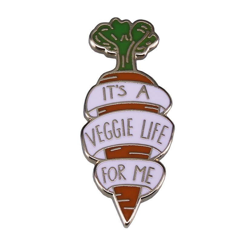 Cute carrot brooch vegan life vegan badge
