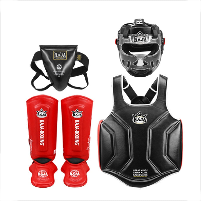 Boxing helmet Sanda Combat Training Match Protection Suit Head Protector chest protector Leg Protector Crotch Protector