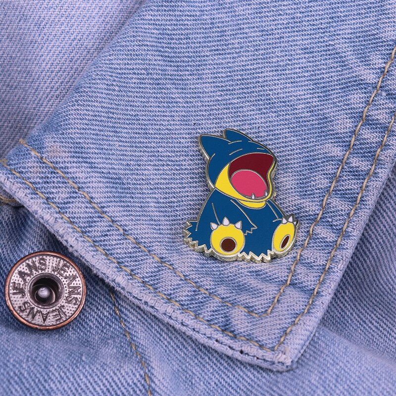 Cute yawning funny little animal brooch funny sleepy badge