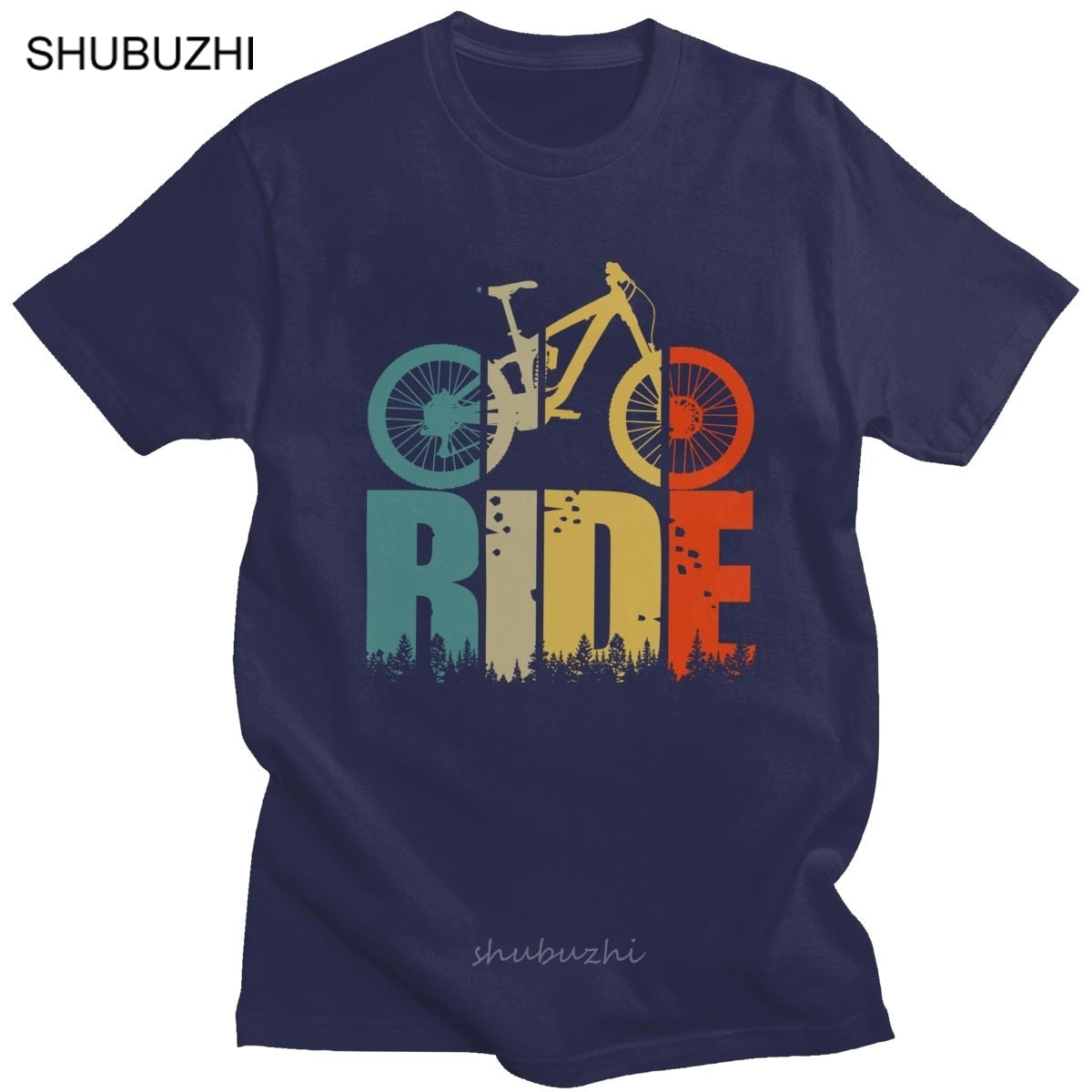 Retro Ride Your Mountain Bike T Shirt Men MTB Lover T-shirt Short Sleeved Print