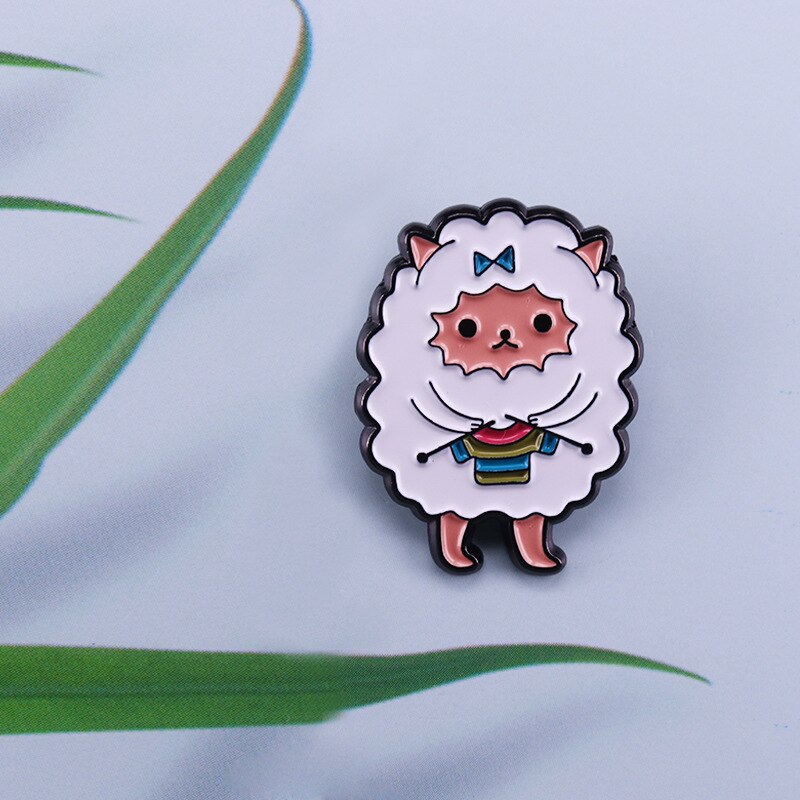Cute Sheep Brooch Small Animal Knitting Sweater Badge Creative Knitting Lovers Accessories