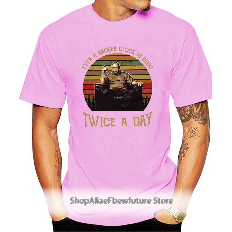 Tony Soprano Even A Broken Clock Is Right Twice Men Black T Shirt Cotton S 4Xl