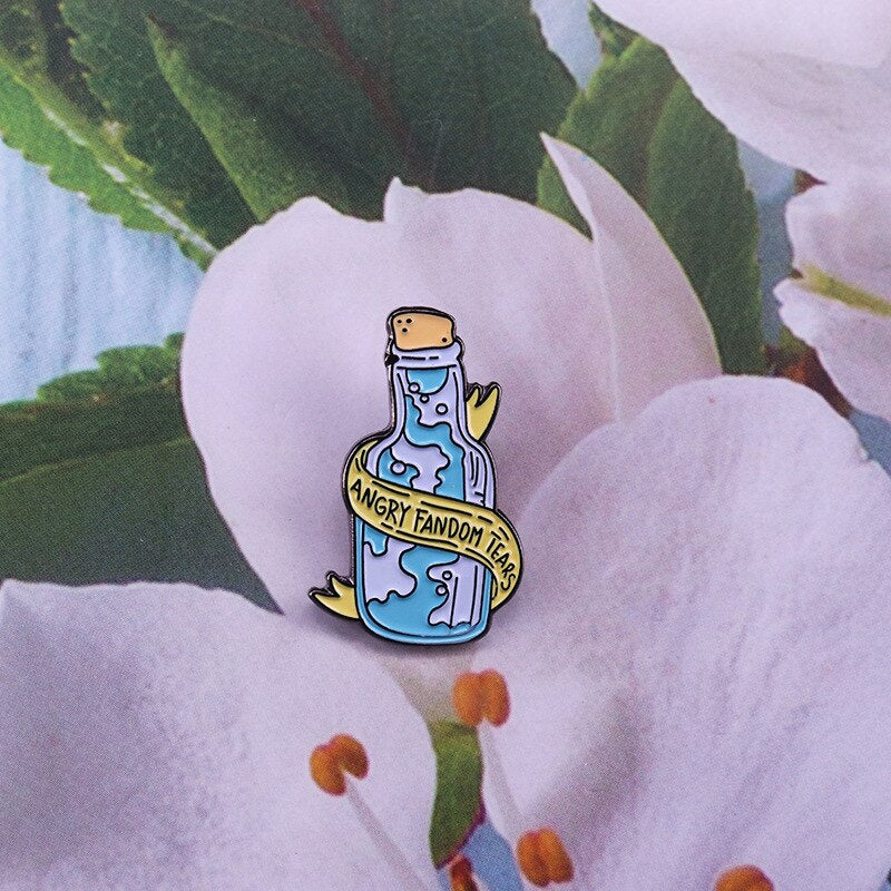Angry Supporter Tears Drifting Bottle Badge