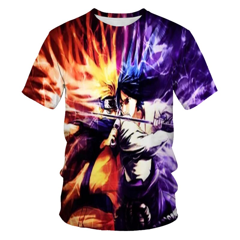 Anime naruto men's t-shirts Summer Harajuku Cool Short Sleevetshirt Japanese Anime Funny 3D Printe Streetwear naruto t shirt top