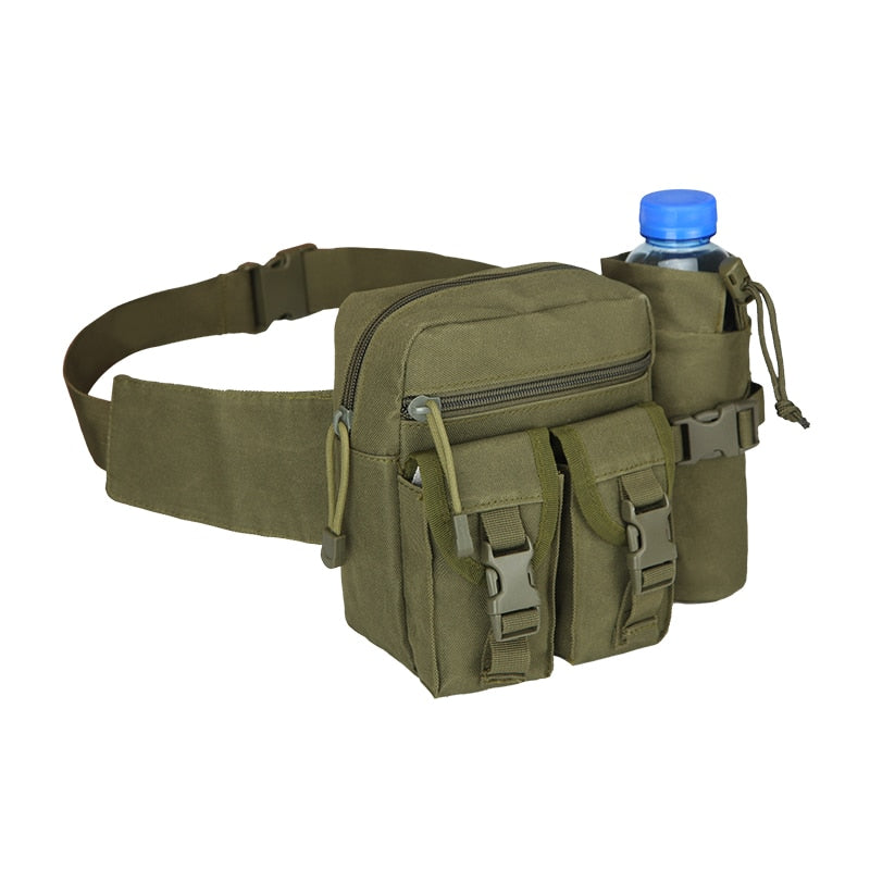 New Camouflage Tactical Multi-purpose Kettle Waist Bag Sports Water Bottle Pocket Canvas Unisex Fanny Hip Purse Travel Running