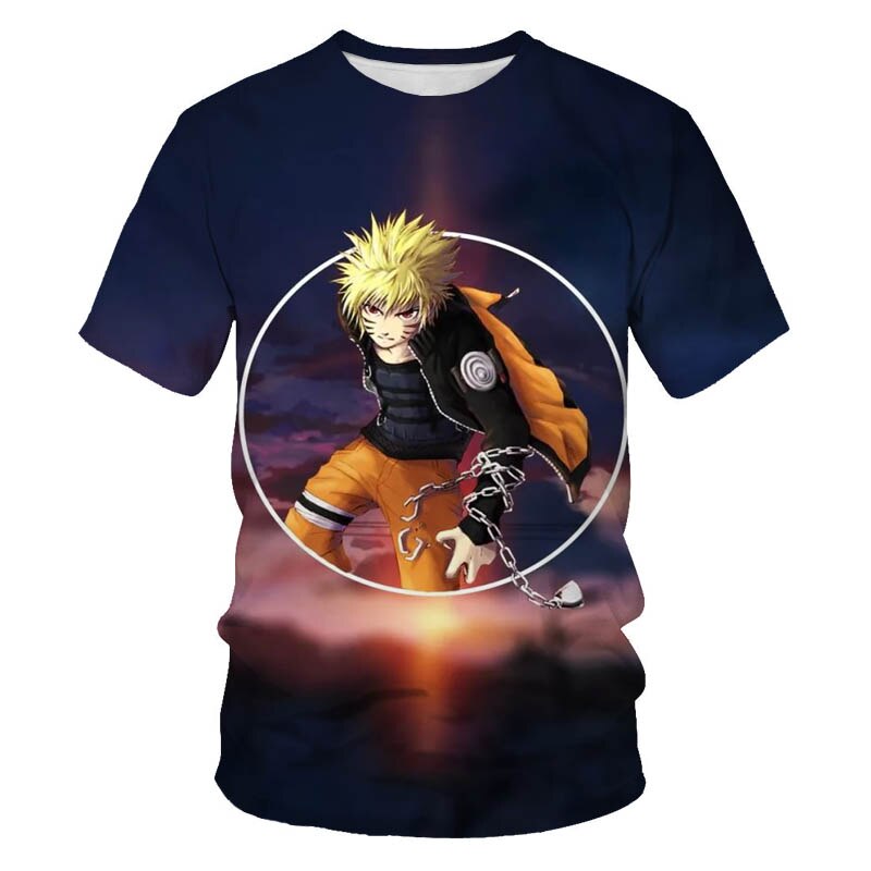 Anime naruto men's t-shirts Summer Harajuku Cool Short Sleevetshirt Japanese Anime Funny 3D Printe Streetwear naruto t shirt top