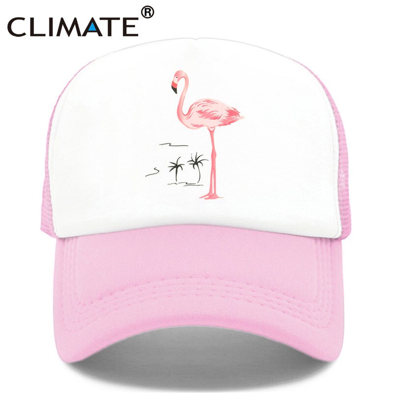 CLIMATE Flamingo Cap Girls Women Hat Pink Rose Cap Cute Lovely Summer Caps Hat Hip Hop Mesh Baseball Caps Hat for Women