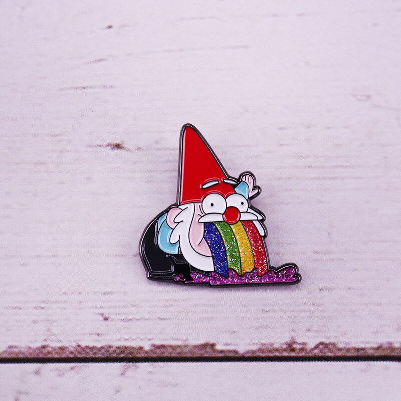 Cute dwarf rainbow brooch grotesque town fan lovers decoration