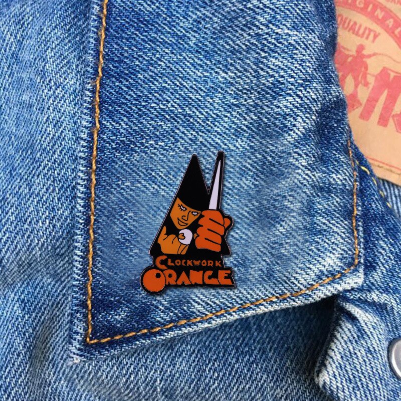 Alex knife brooch thriller crime movie clockwork orange poster badge