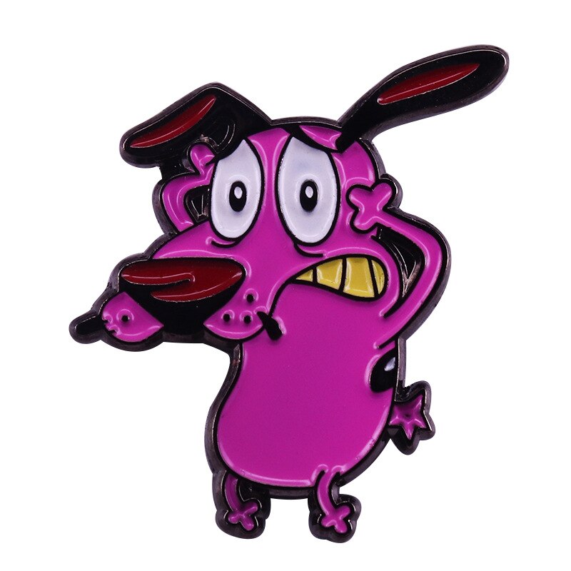 Cowardly Dog Hero Brooch Cartoon Comedy Animation Badge