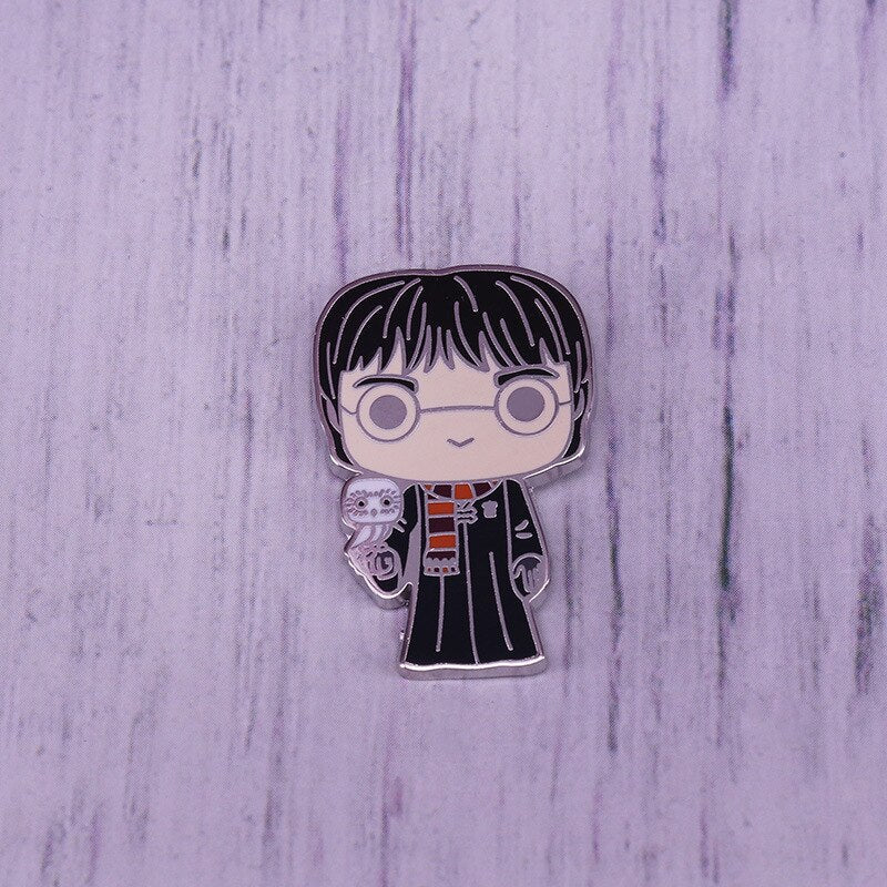 Cute owl Hedwig brooch cartoon character badge