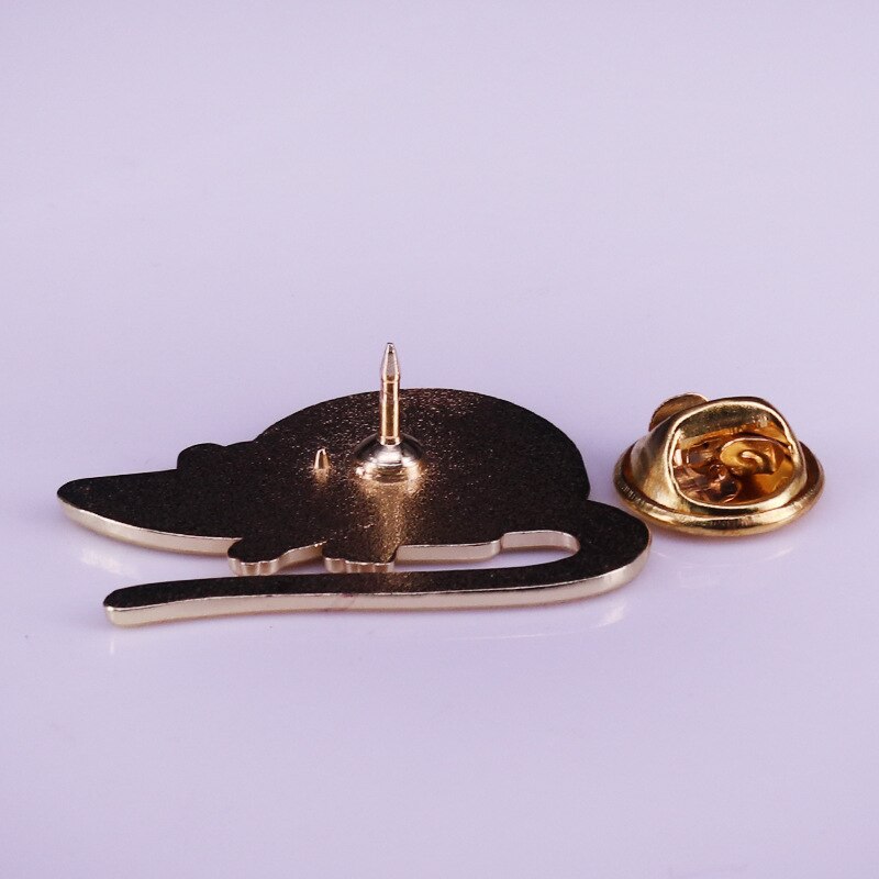 Black mouse brooch cute pet badge fun shirt jacket accessories