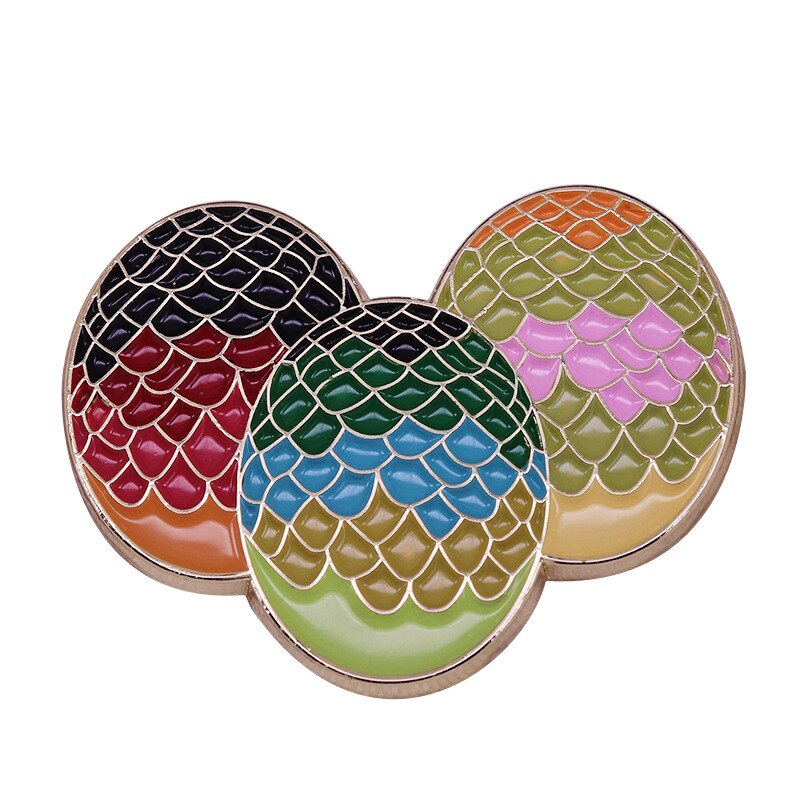 Beautiful colorful dragon egg brooch fantasy TV series inspiration badge