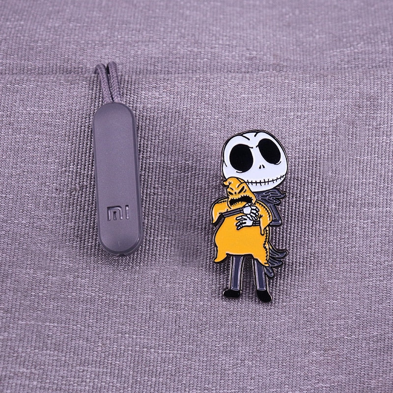 Scary Skull Cartoon King of Pumpkin Brooch