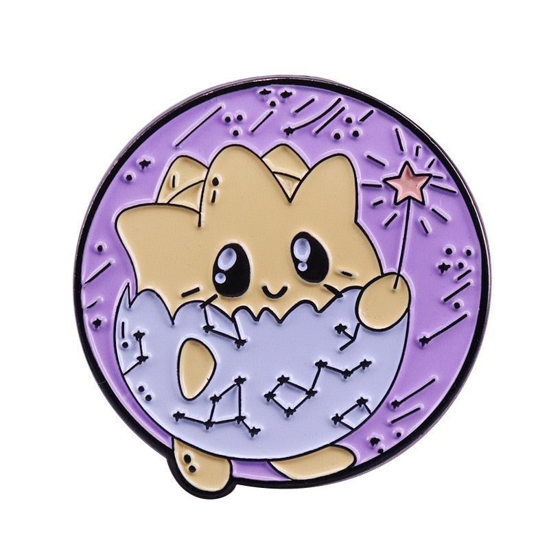 Cute cartoon pokby brooch naughty elf wishing badge