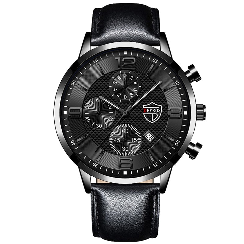 Fashion Brand Men's Watches Luxury Men Leather Quartz WristWatch  Leather Bracelet Watch Sports Casual Male Luminous Clock