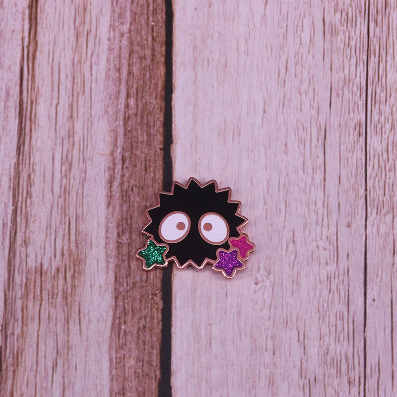 Ash elf flashing star brooch fantasy anime badge