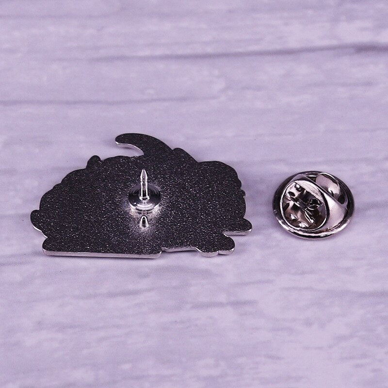 Cute Snow Fox Brooch Fantasy Moon, Cloud and Flower Badges Animal Nature Lovers