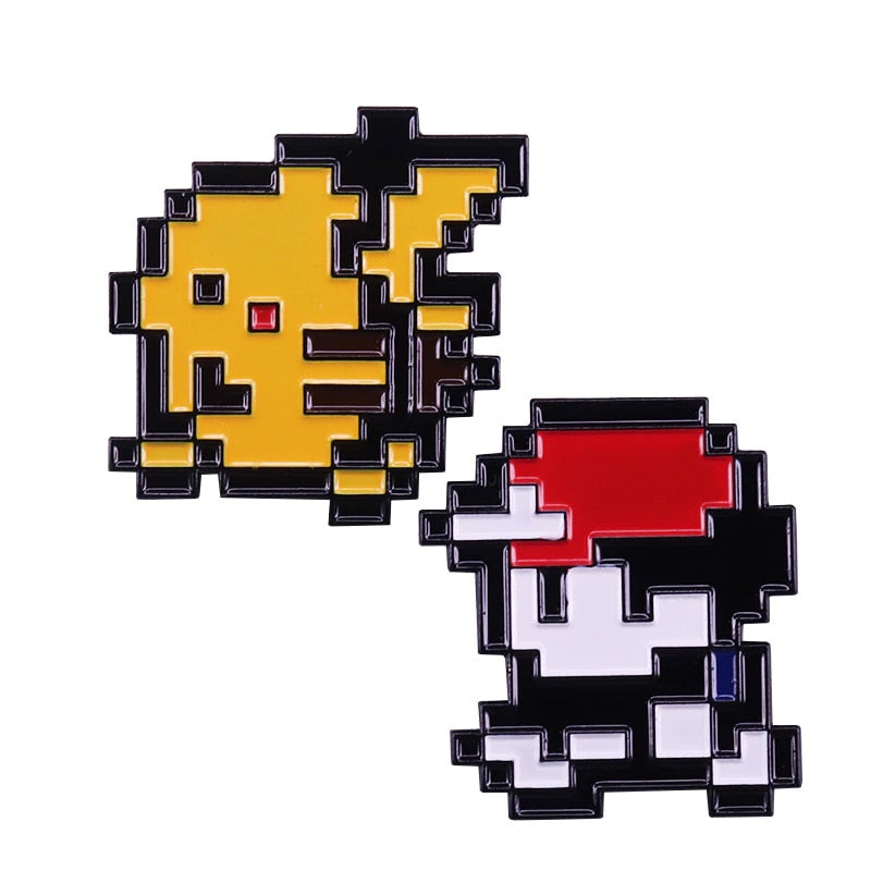 Cute cartoon brooch pixel badge