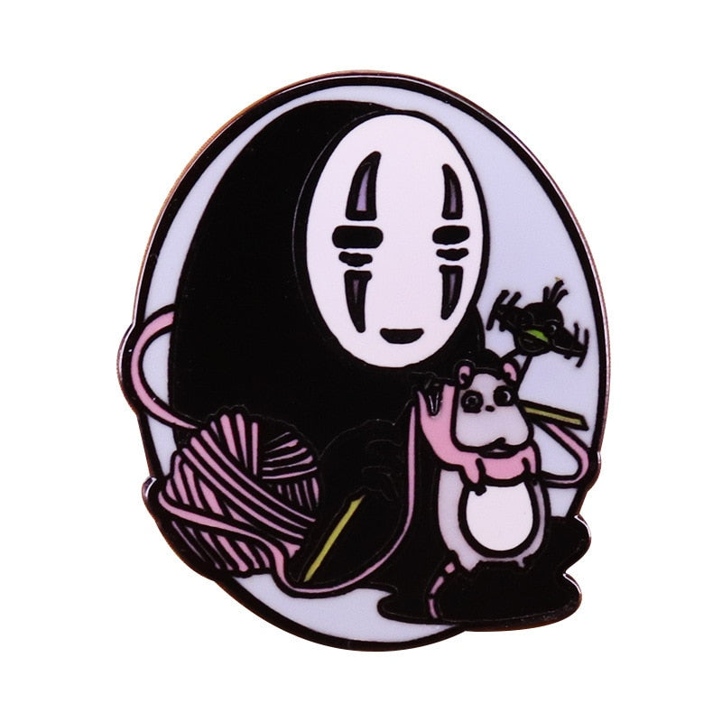 Faceless Men's Knitted Brooch Fantasy Anime Badge