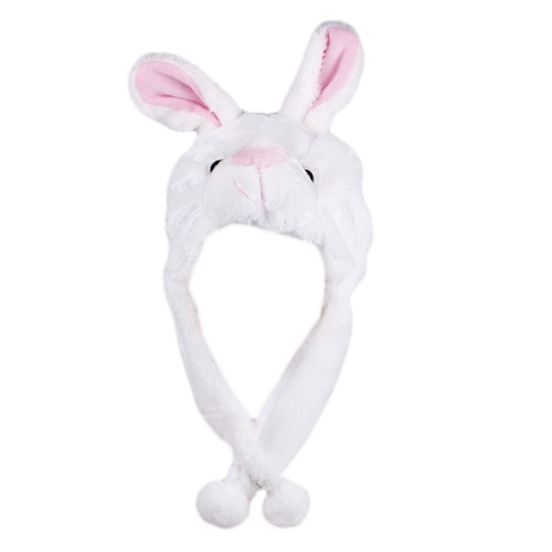 Adult Kids Winter Cute Plush Animal Character Beanie Hat with Pom Pom Ends Long