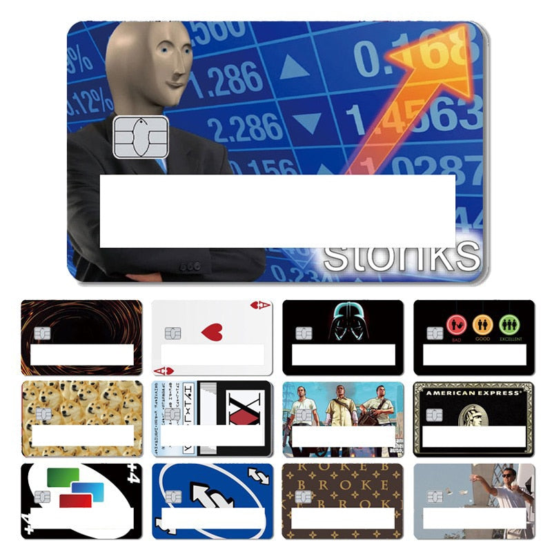 2021 New Poker Money Black Card Game Window Sticker Case Film Tape Skin for Big
