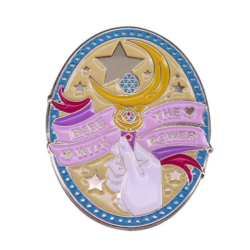 Beautiful magic wand brooch Japanese cartoon anime badge