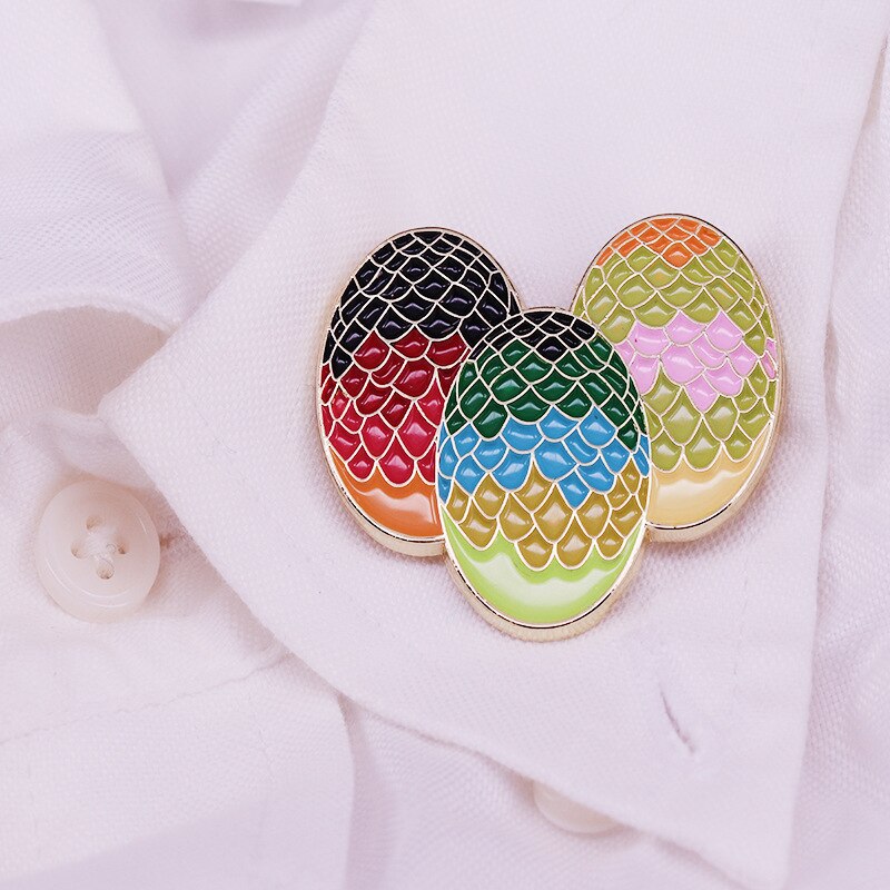 Beautiful colorful dragon egg brooch fantasy TV series inspiration badge