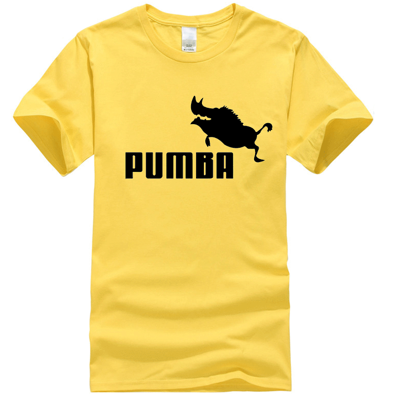 2019 New brand t shirts homme Pumba print men short sleeves t shirt 100% cotton