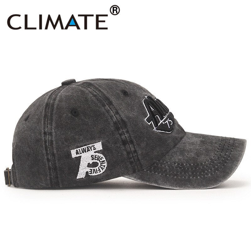 CLIAMTE Always Cool Cap Hat Dad Men Snapback Cap Fashion Washed Cotton Sport Baseball Cap Black Adult Outdoor Baseball Caps Hat