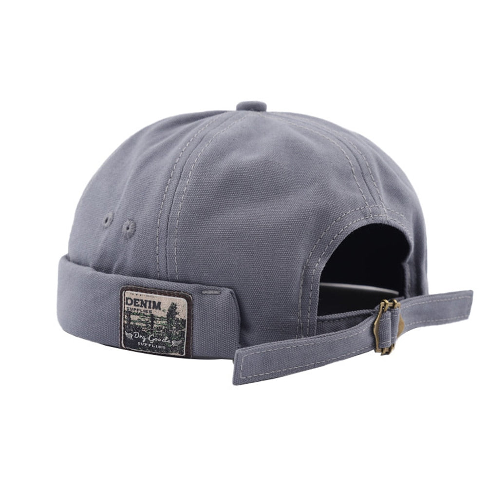 Men Women Retro Dome Melon Brimless Beanie Cap Unisex Skullcap Sailor Cotton Mechanic Trendy Color Elastic Panels Docker Hat