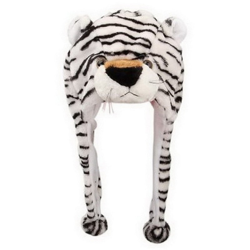 Adult Kids Winter Cute Plush Animal Character Beanie Hat with Pom Pom Ends Long