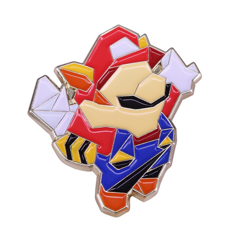 Cute cartoon brooch flying raccoon badge retro game pin