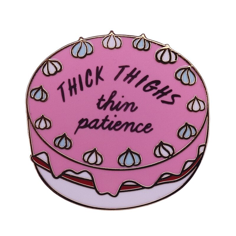 Beautiful Pink cake brooch feminism badge