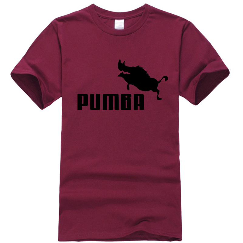 2019 New brand t shirts homme Pumba print men short sleeves t shirt 100% cotton